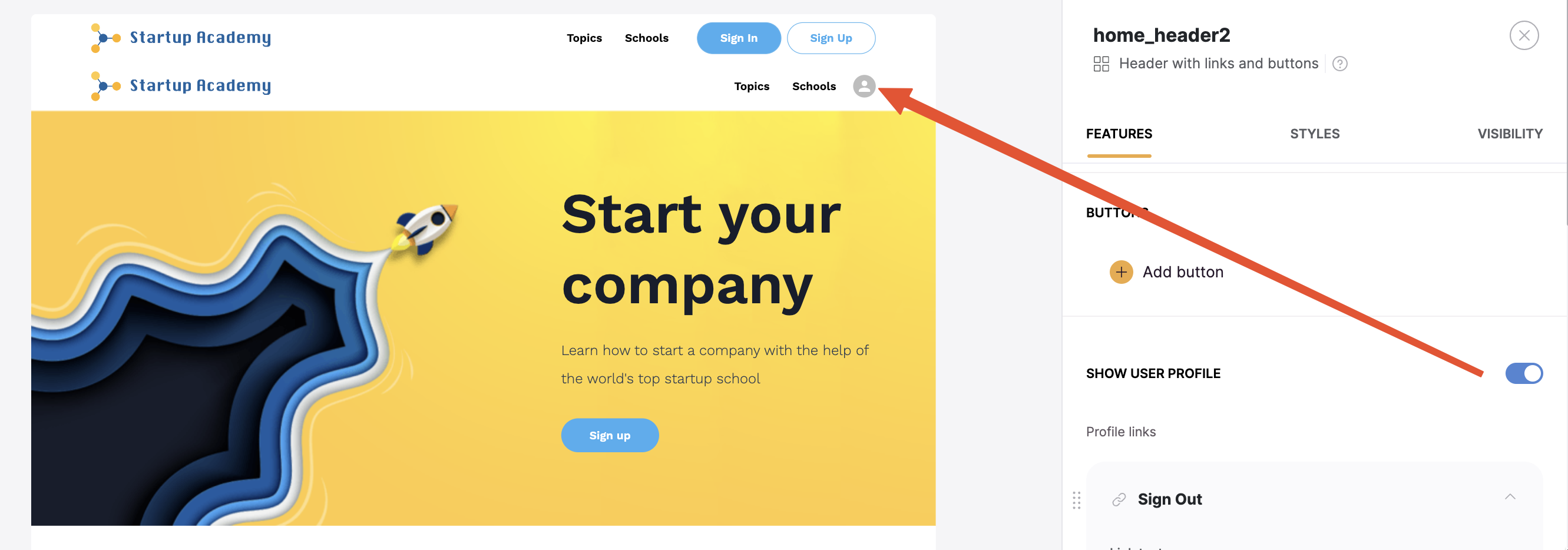 Enabling "Show User Profile”