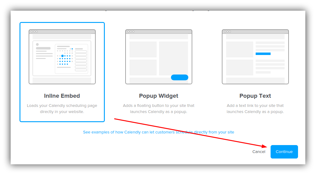 Choosing "Inline Embed”