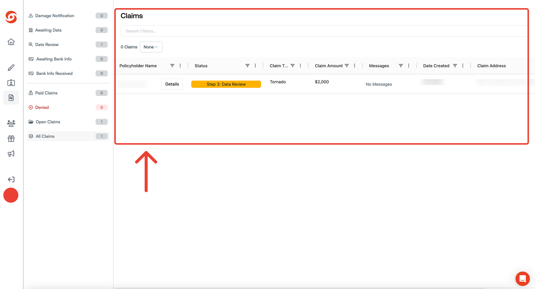 Agents Dashboard Claims 2 Pn