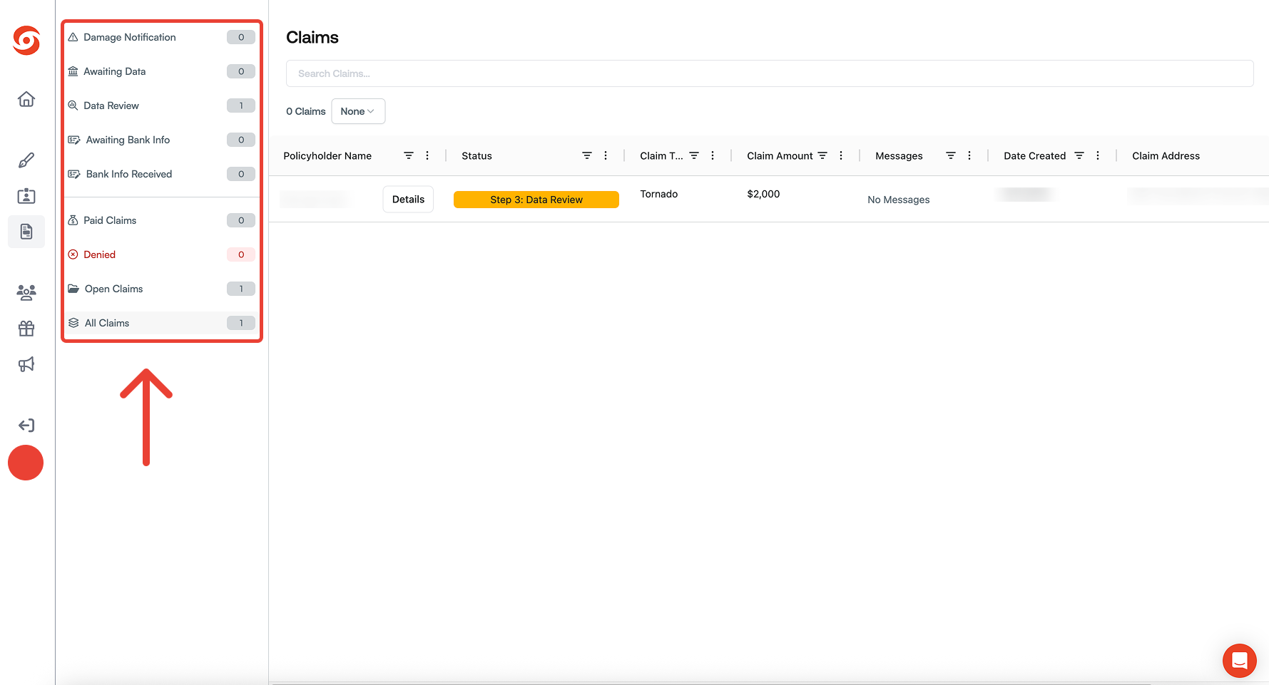 Agents Dashboard Claims Pn