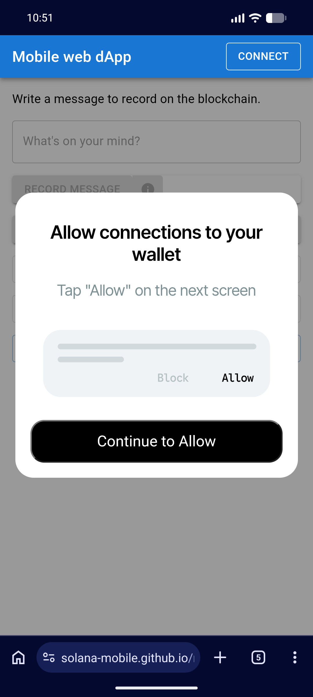 Info dialog