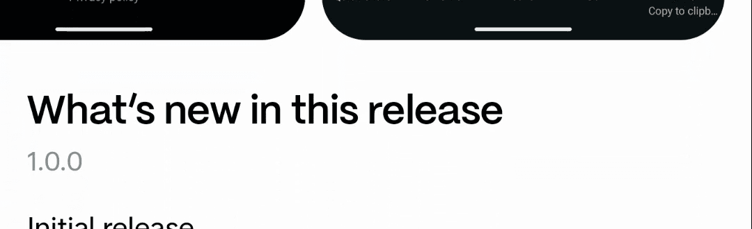 Pocket Address listing showing the What's new in this release section