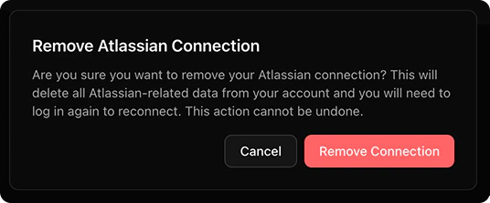 Remove Conneciton Atlassian