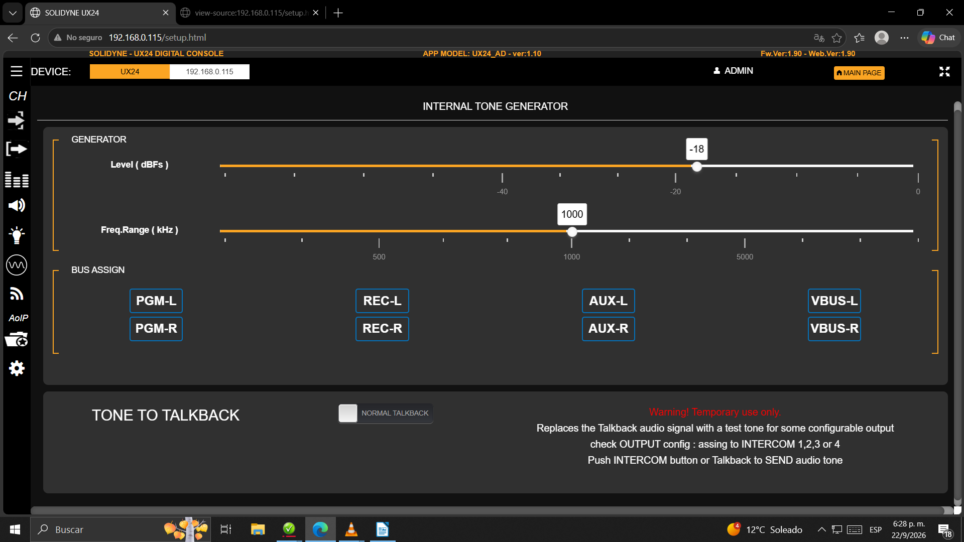 UX24 Generador Tonos