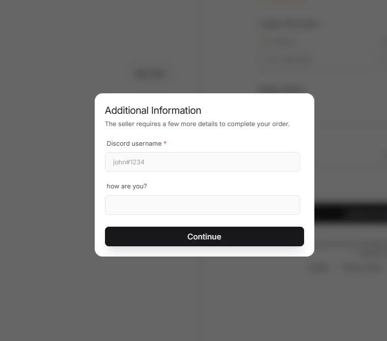 Custom fields on checkout form