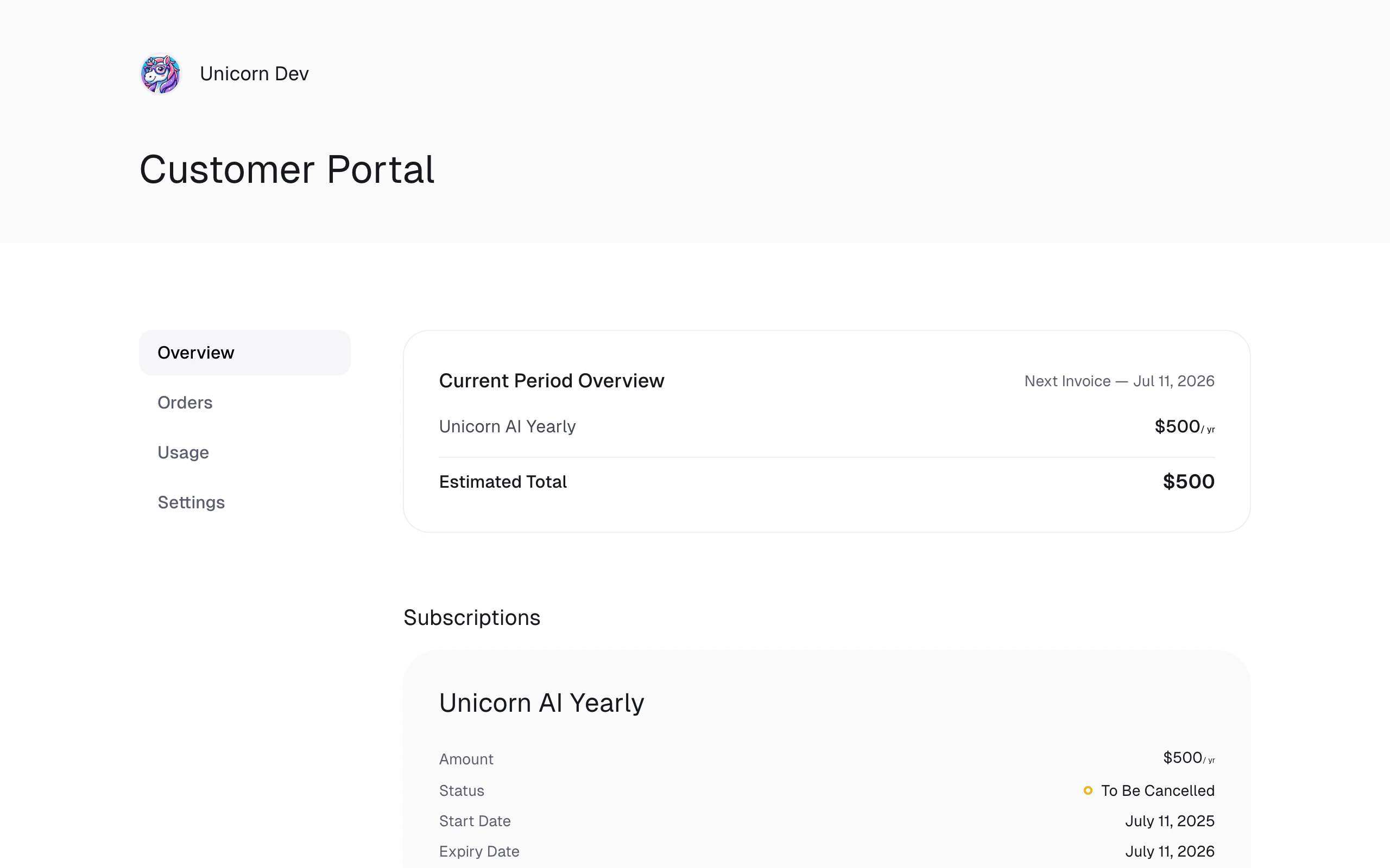 Customer Portal Overview
