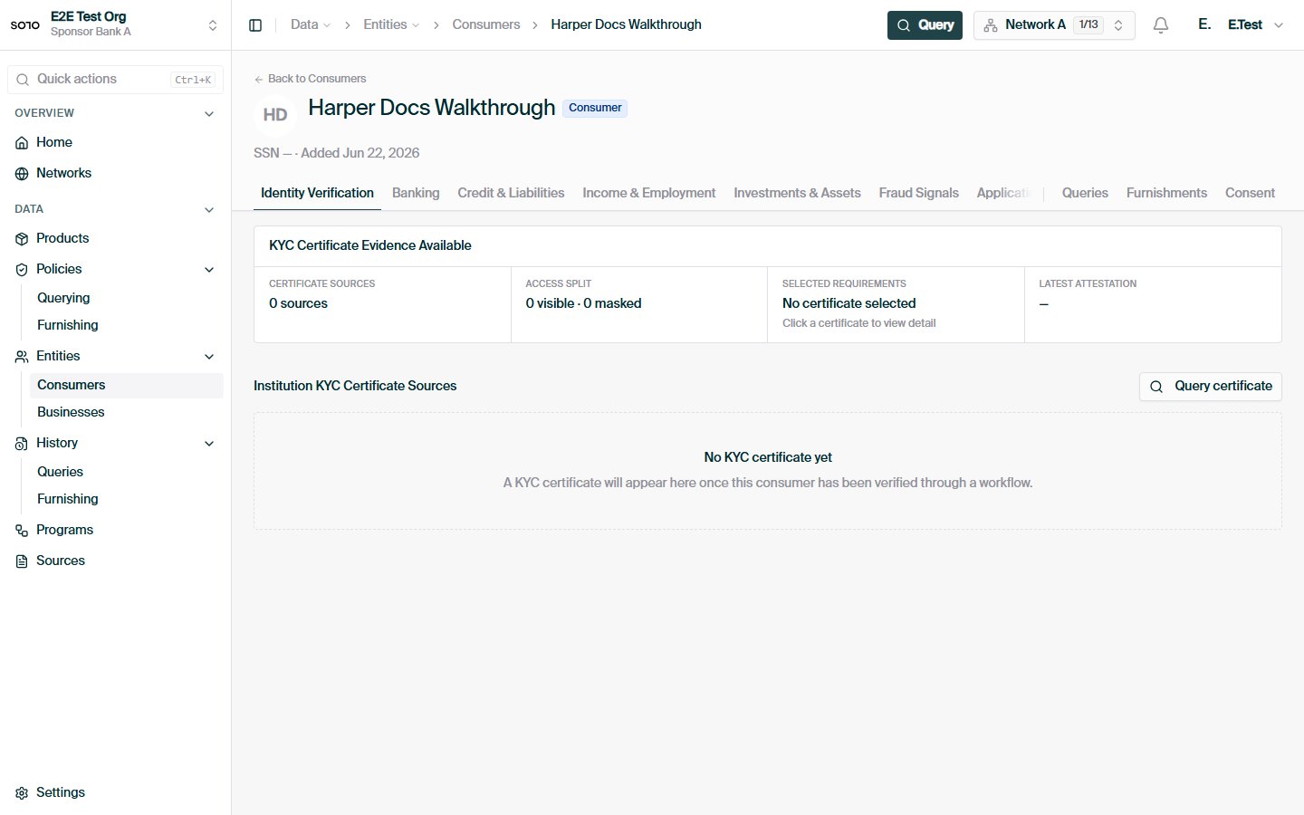 Consumer consent created — profile detail