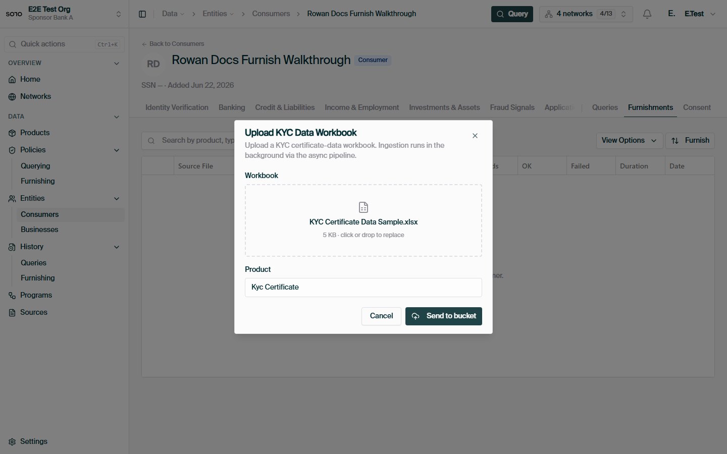 Entity KYC data workbook upload — ready to submit