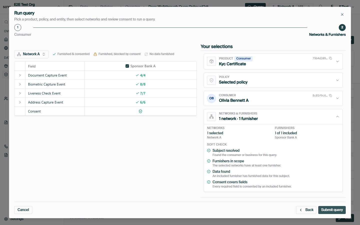 Run query — Network & Furnishers tab