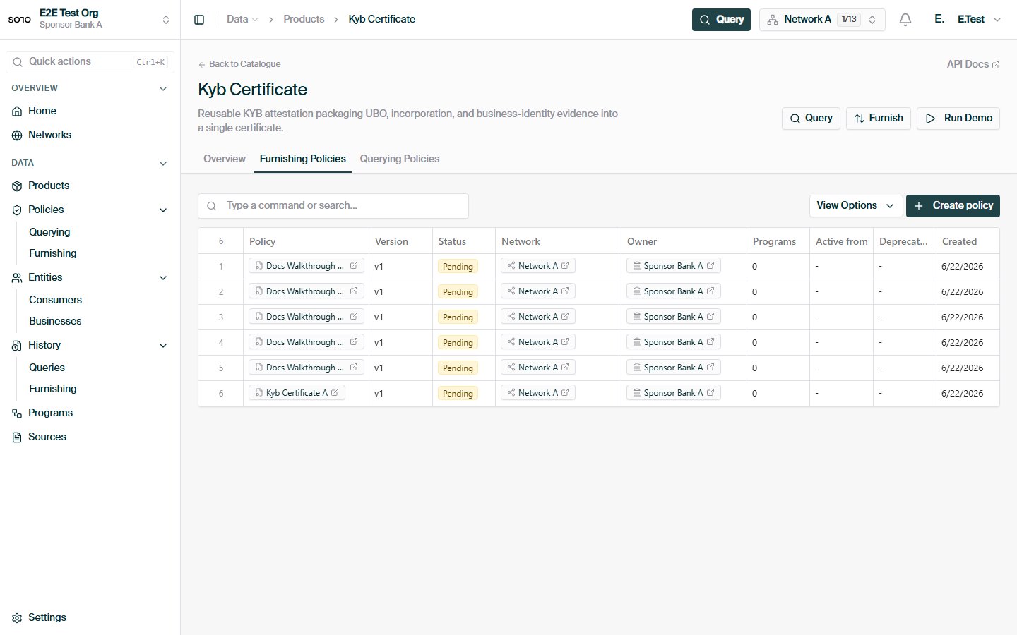 KYB product detail — Furnishing Policies tab