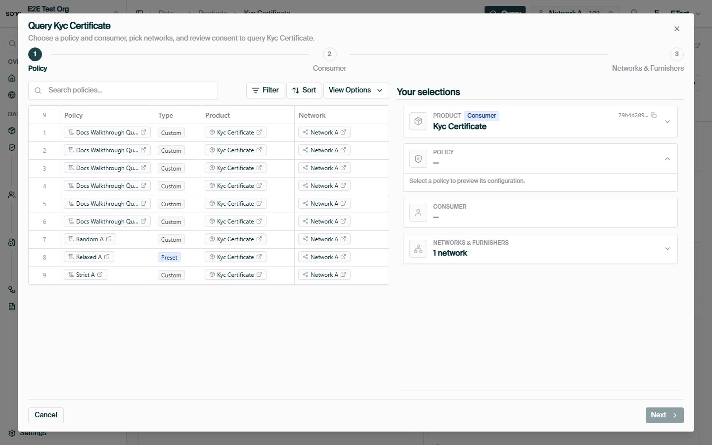 Run query opened from product detail