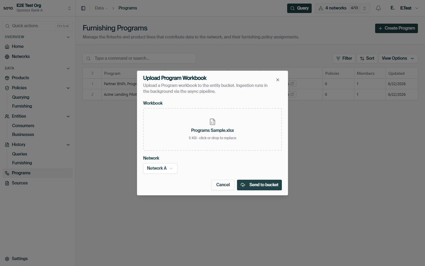 Subnetwork workbook upload — ready to submit