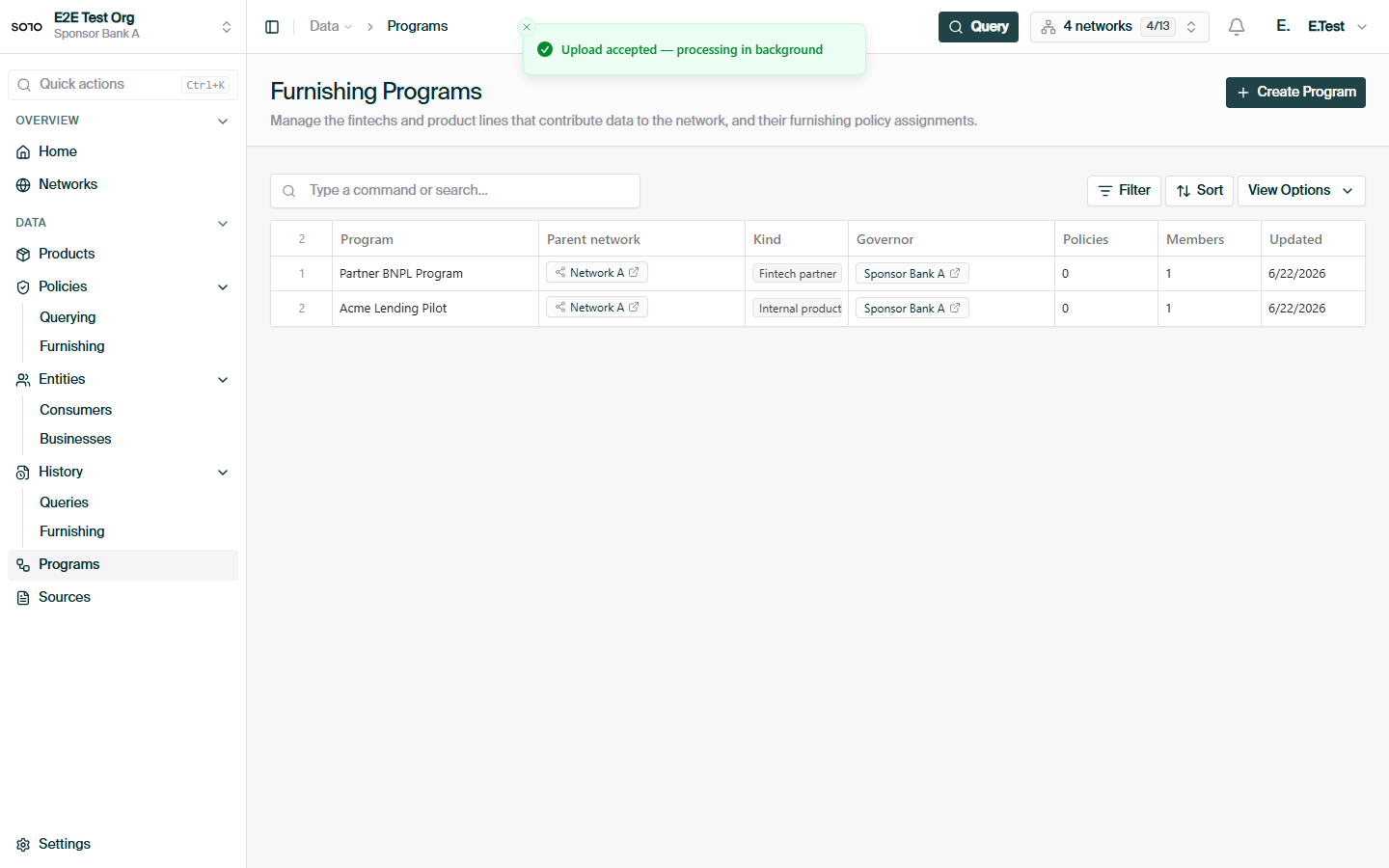 Subnetwork workbook upload accepted