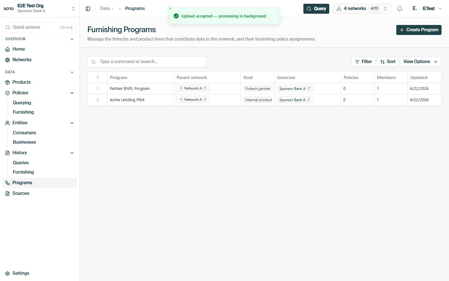 Subnetwork workbook upload accepted