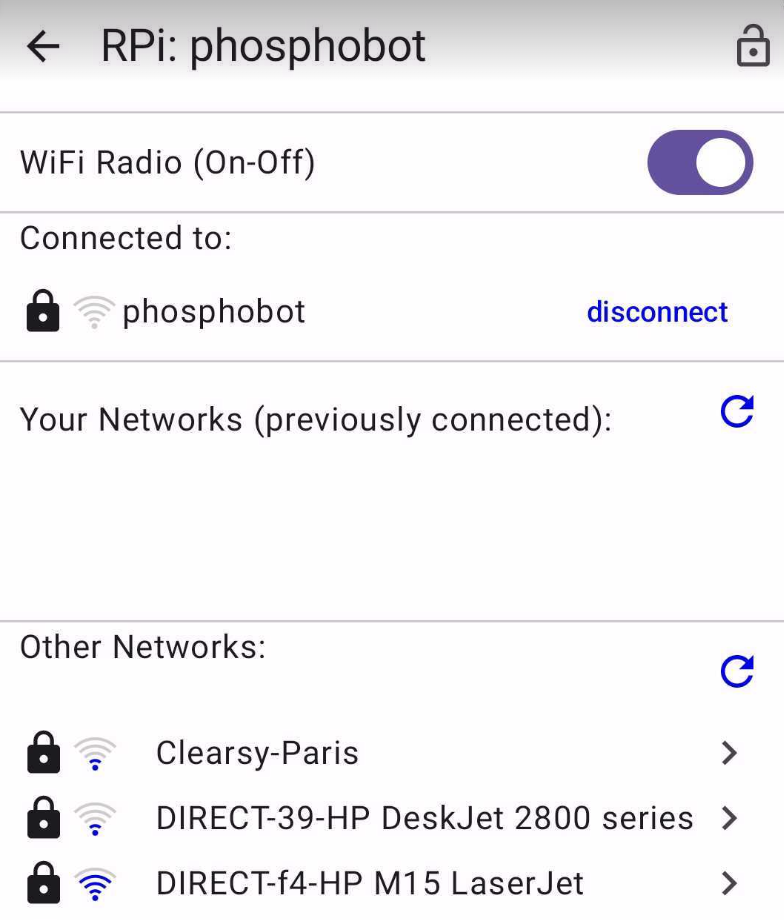 Select a WiFi network