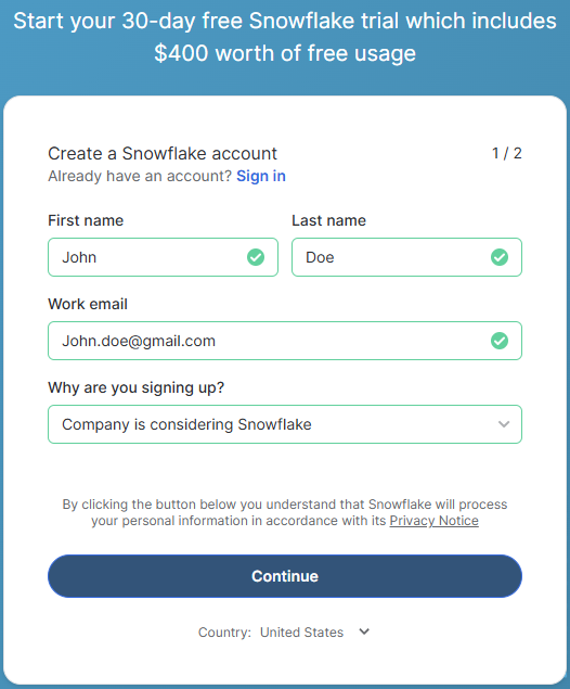 Snowflacecreateaccount Pn