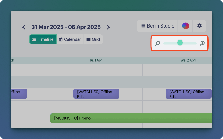Schedule Timeline Zoom
