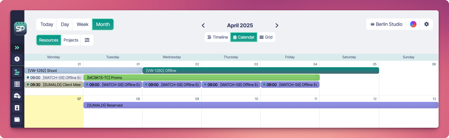 Sonderplan Month Calendar