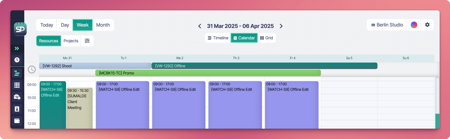 Sonderplan Week Calendar