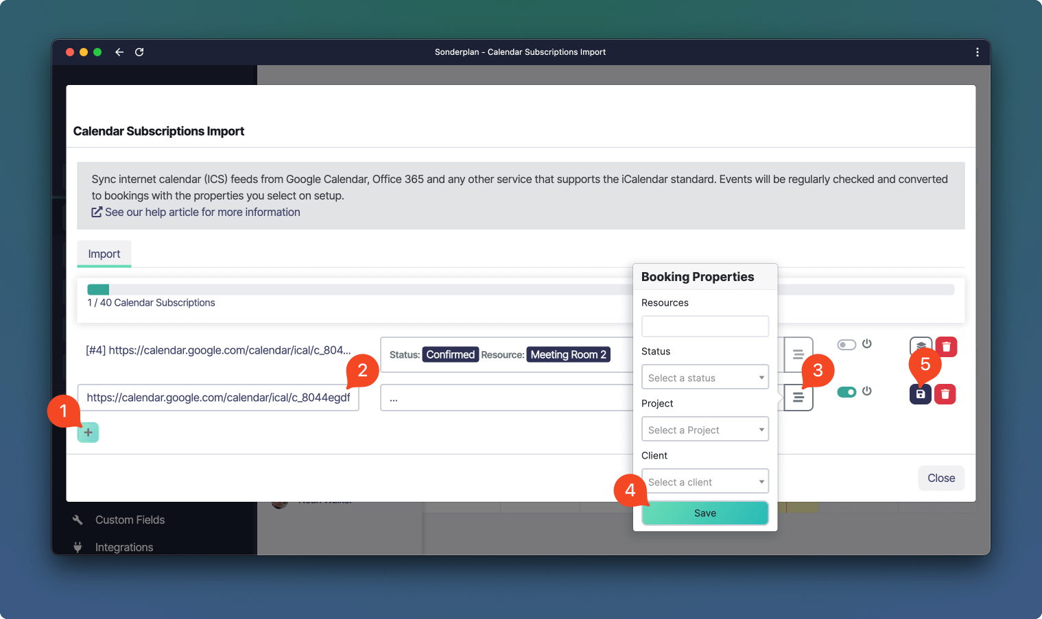 Hinzufügen von Buchungseigenschaften zum Kalenderabonnement-Import