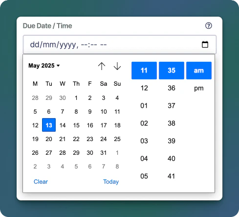 Sonderplan DateTime Custom Field Example