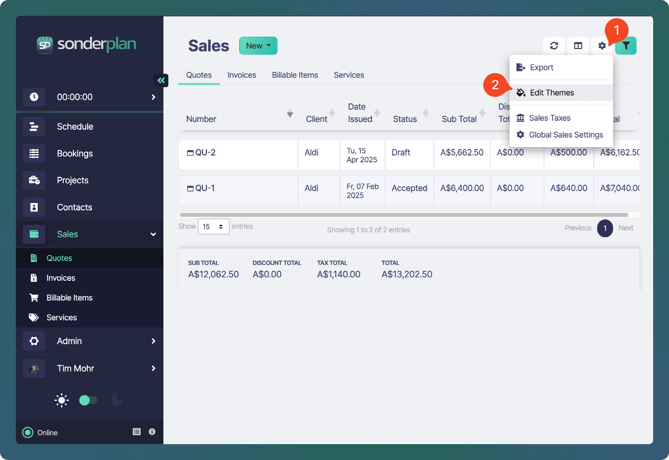 Sonderplan Open Quote and Invoice Theme Editor