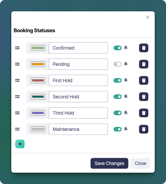 Sonderplan Buchungsstatus Fenster