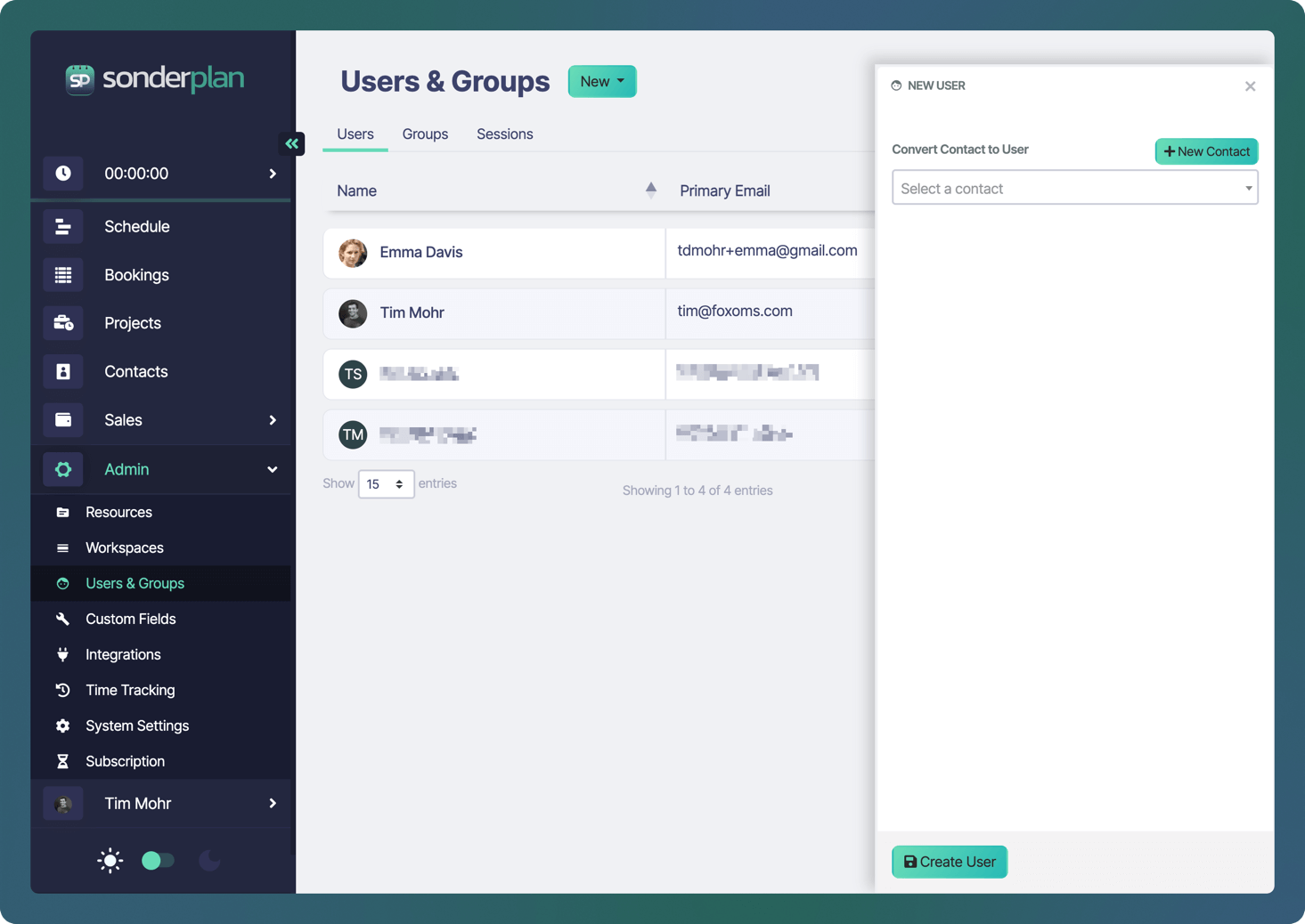 Sonderplan Admin Users and Groups