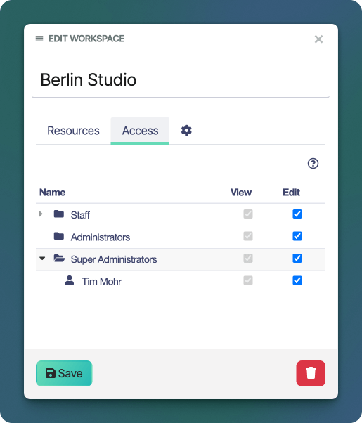 Sonderplan Admin Workspace Access