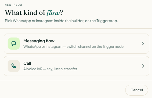 What kind of flow? — Messaging or Call