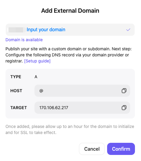 Access Domain Settings