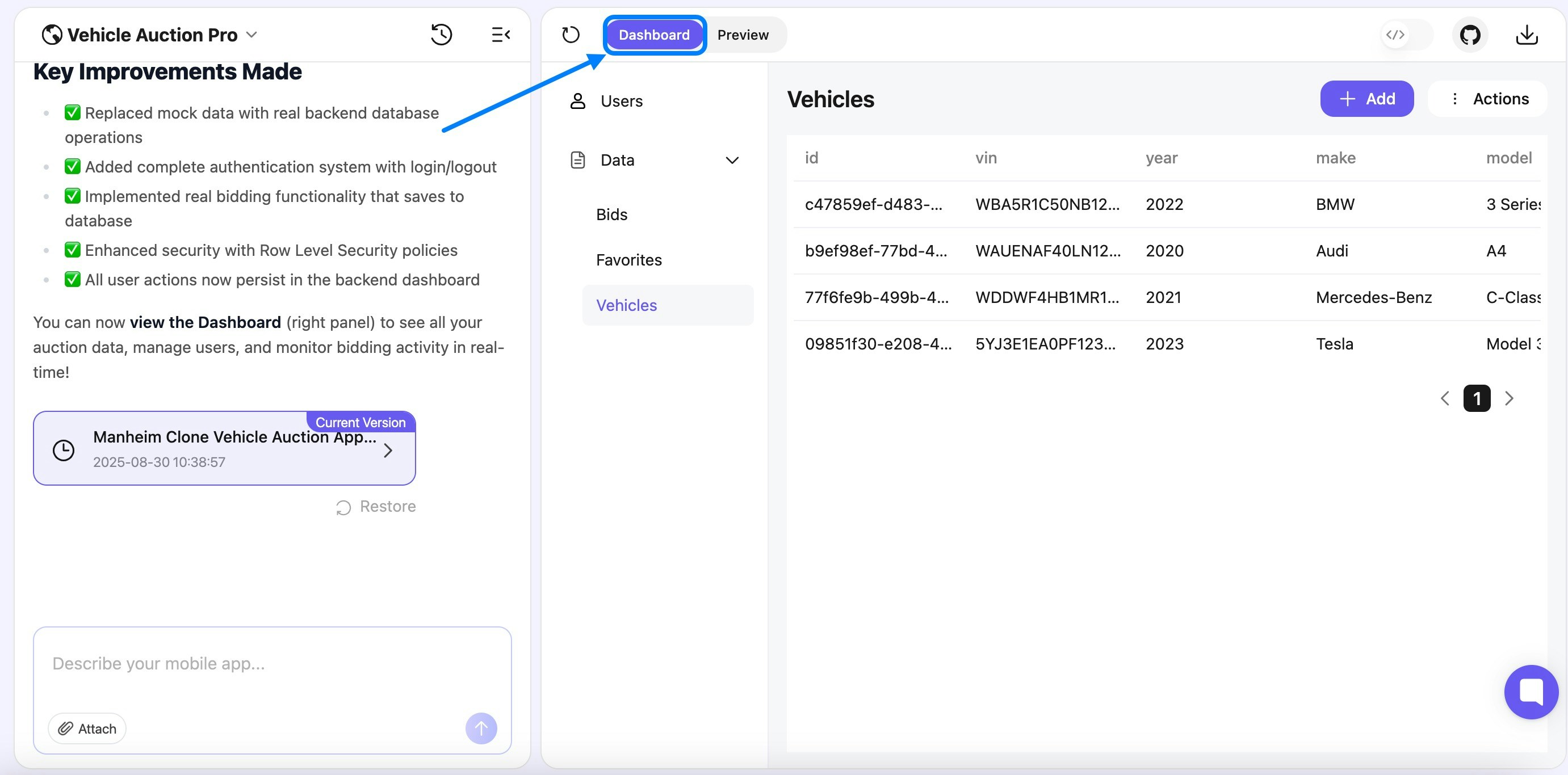 Spaces Dashboard