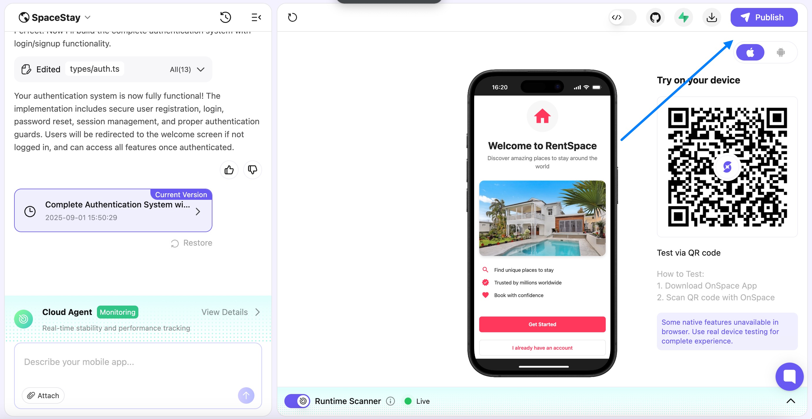Publish to App Store - OnSpace AI