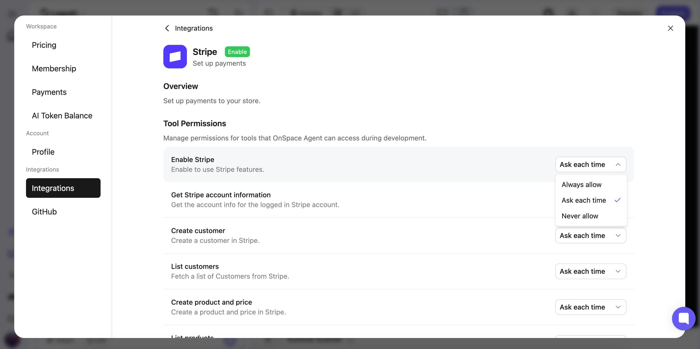 Payment Setup Process