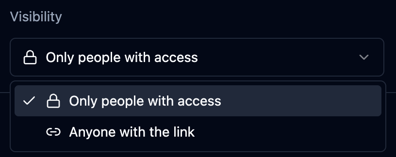 Chat visibility dropdown