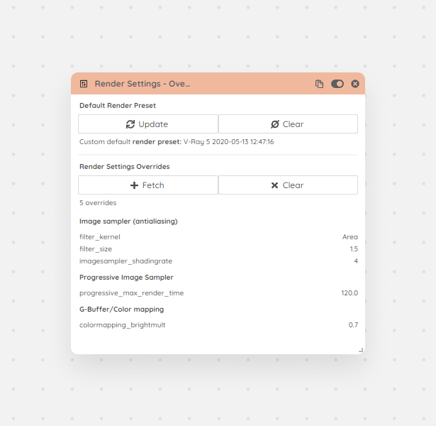 Render Settings - Pulze