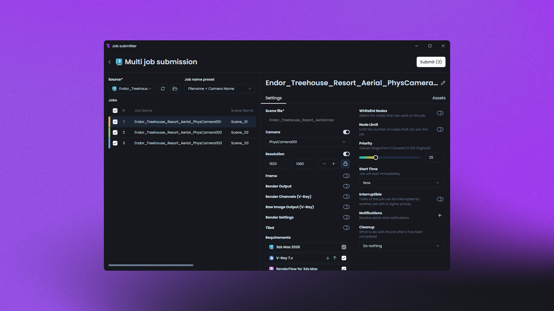 Scene Manager Batch Rendering with RenderFlow