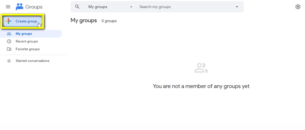 Create Group button