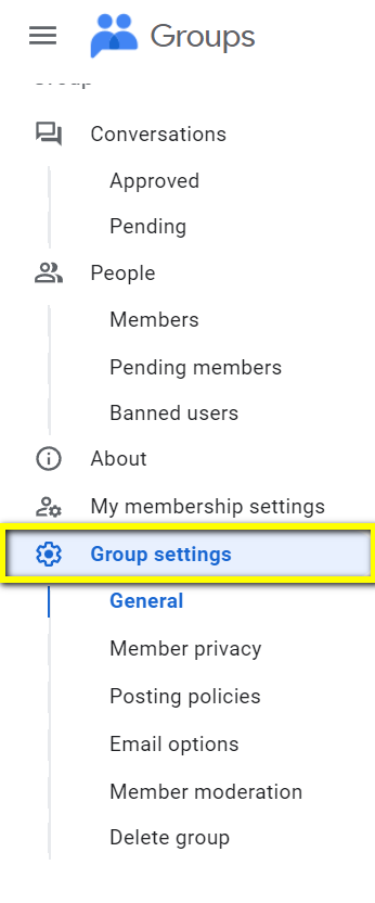 Group settings