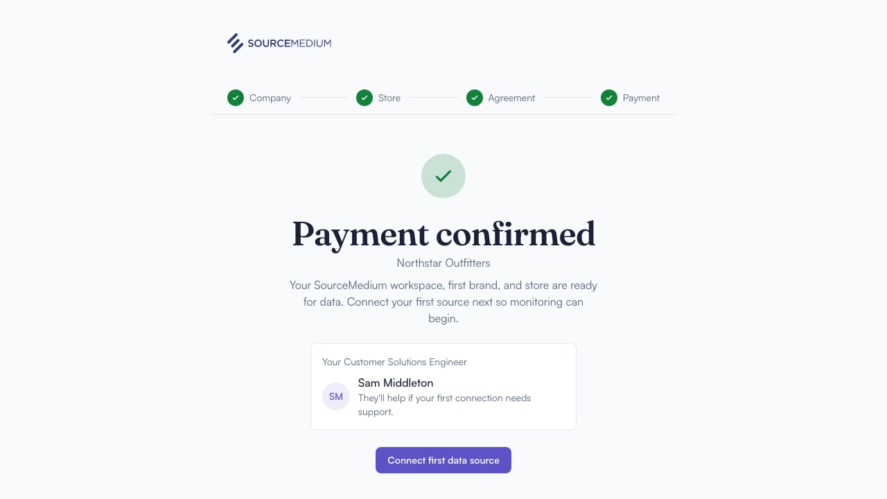 Continue into guided setup