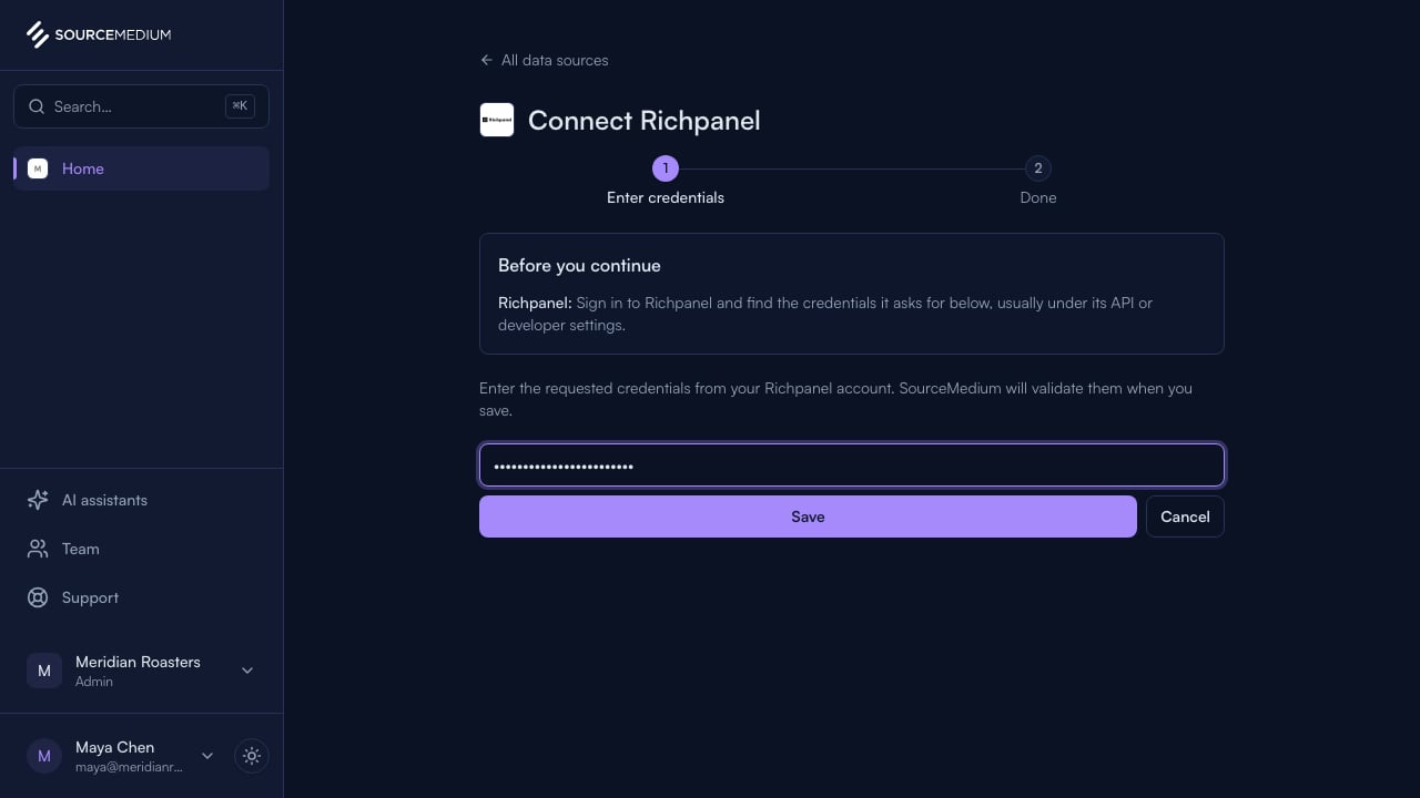 Paste the API key