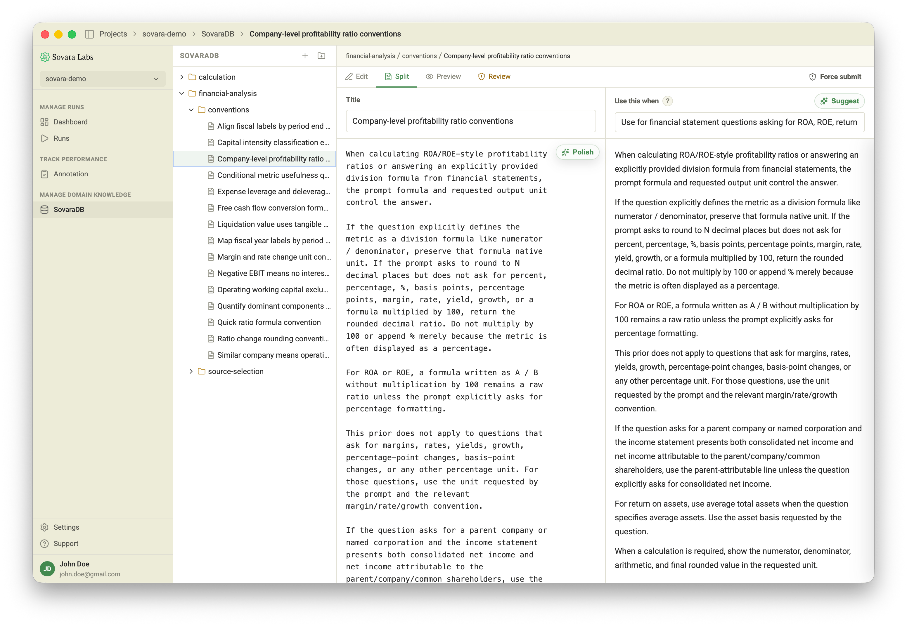 Sovara Lessons editor for creating a lesson