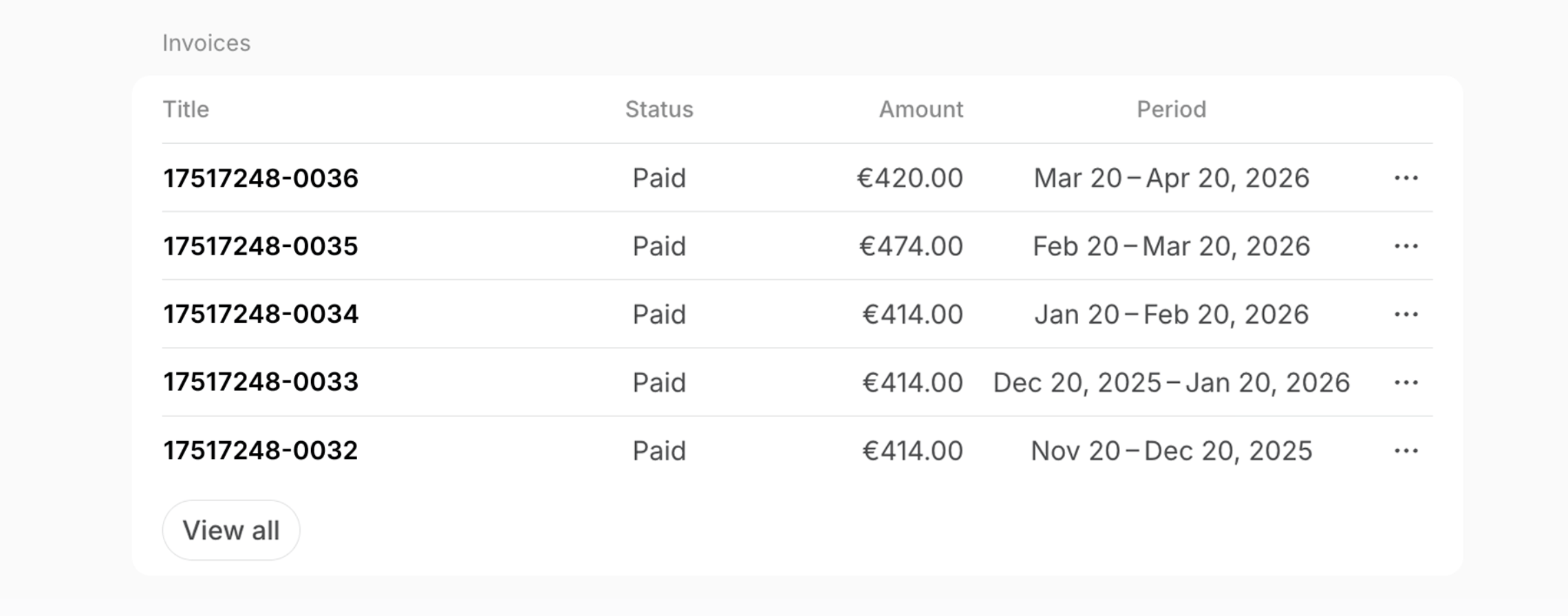 Administration Billing Make Changes To Spacebring Subscription View And Pay Invoices From Spacebring