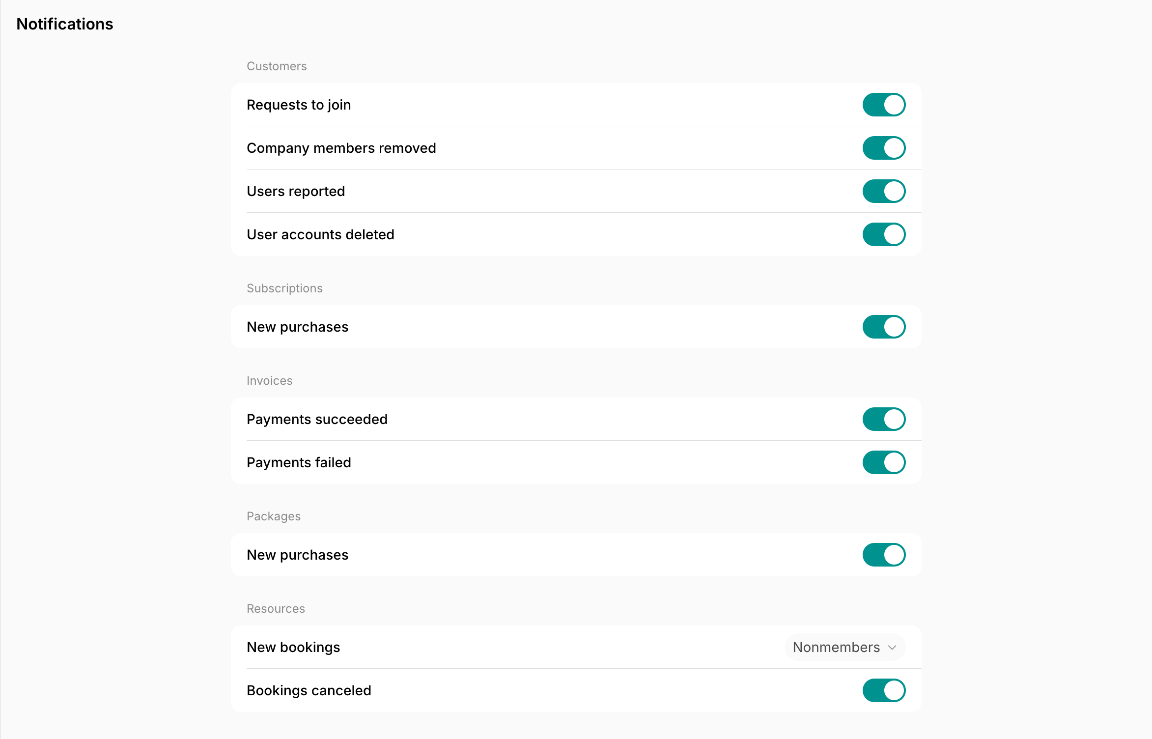 Account Notifications Configure Admin Notifications Notifications Page