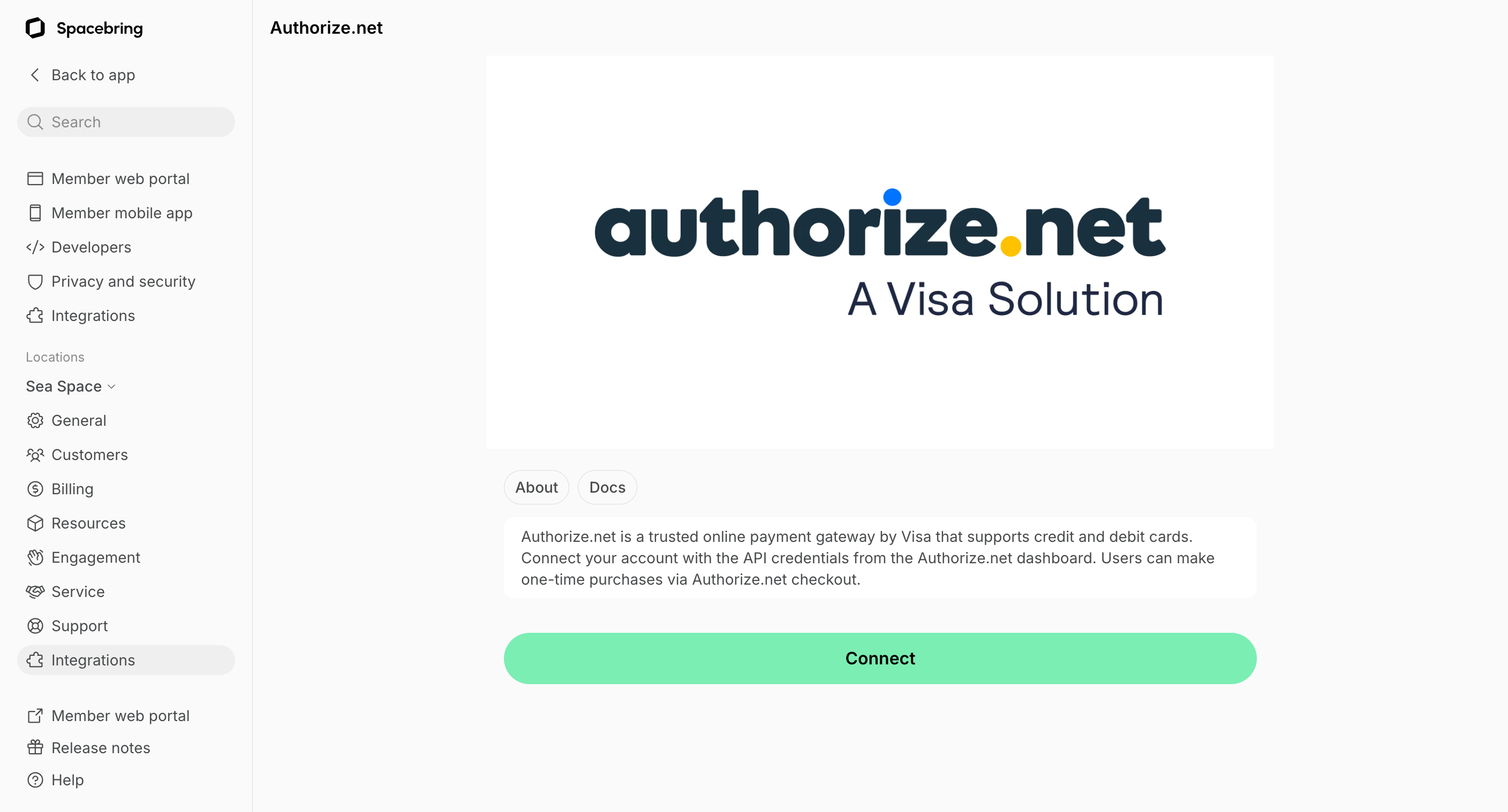 Integrations Payments Authorize Net Connect Authorize Net