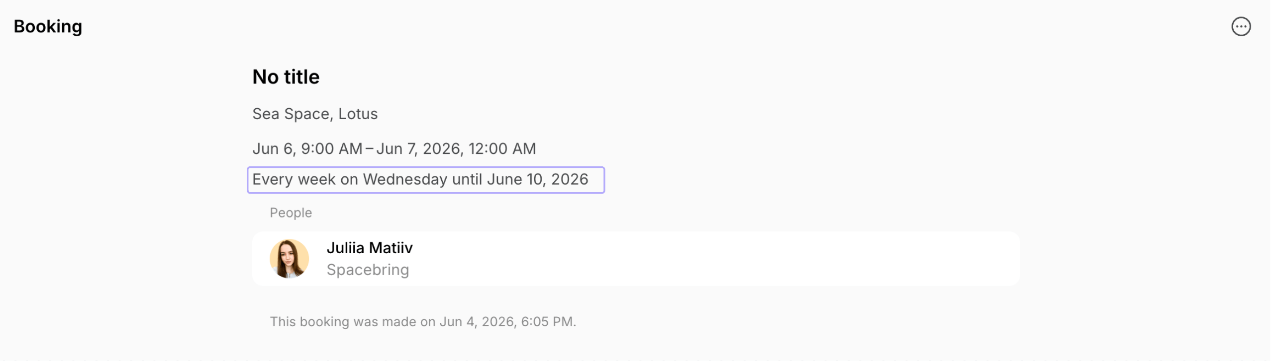 Resource Management Resources Manage Bookings Create A Recurring Booking View Schedule
