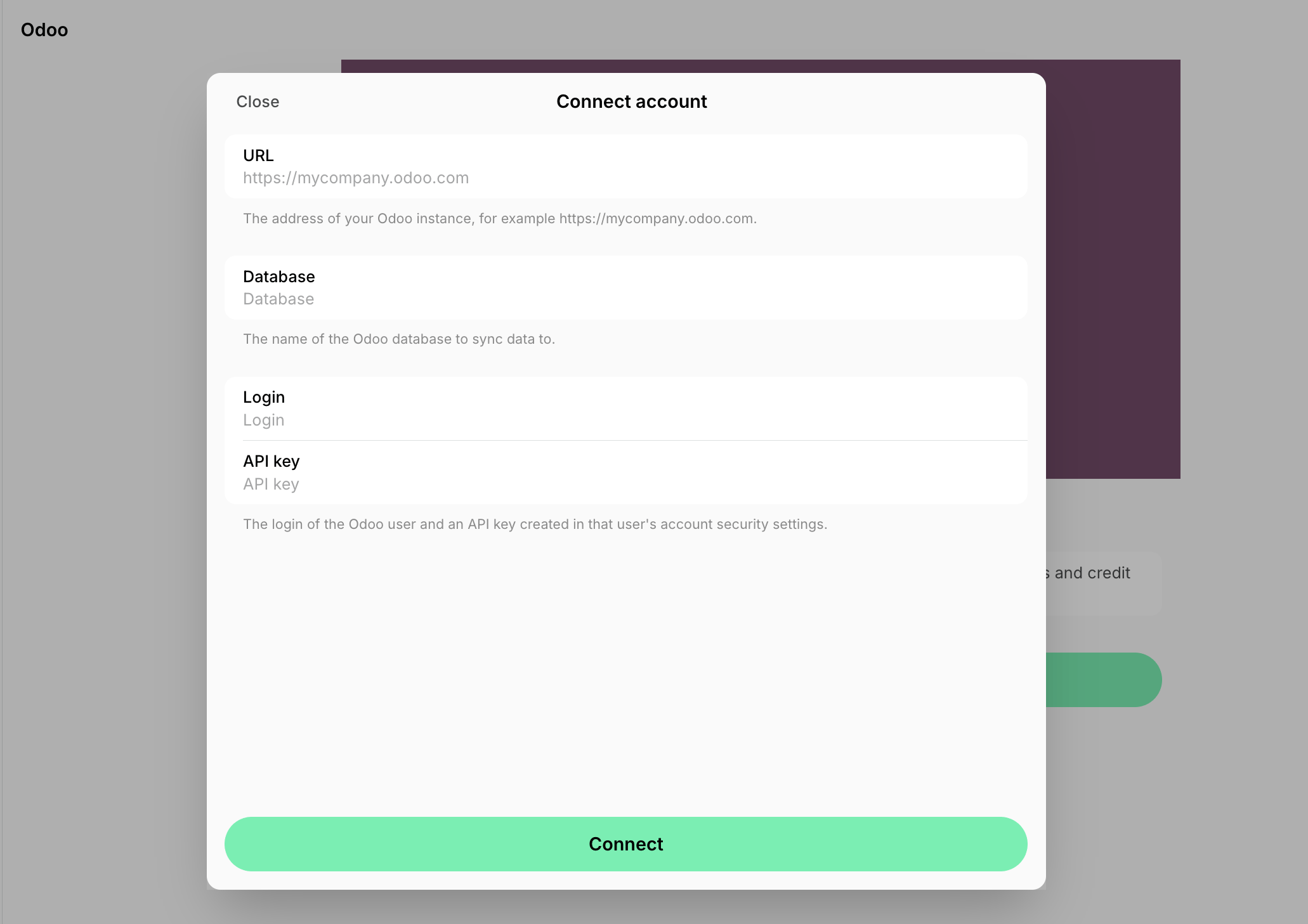 Integrations Accounting Odoo Connect The Odoo Integration Connect Account