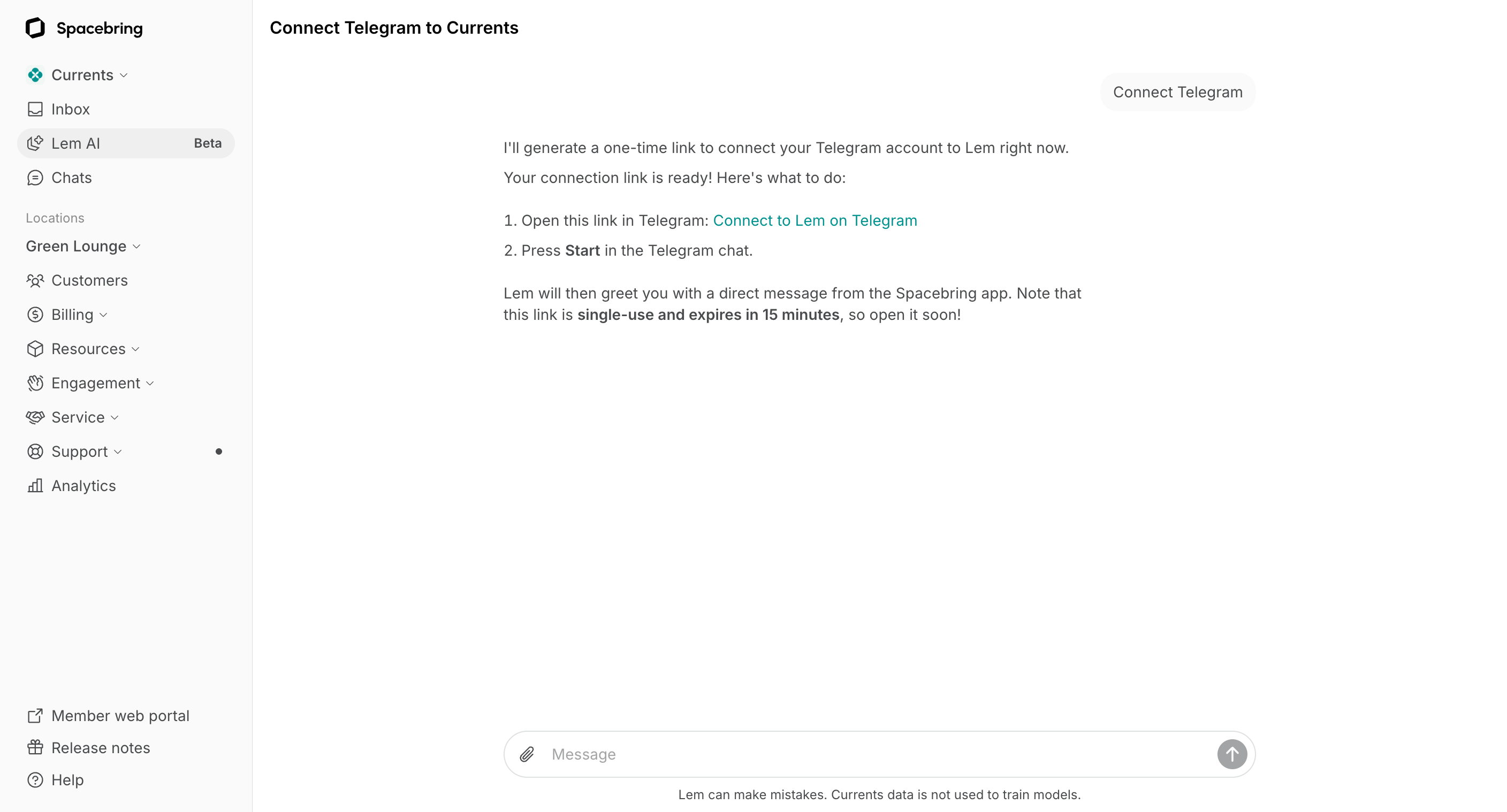 Ai Agents Telegram Connect Spacebring To Telegram