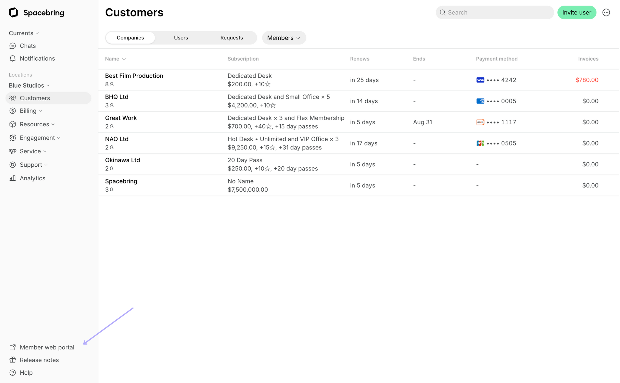 Get started with member web portal - Spacebring Docs