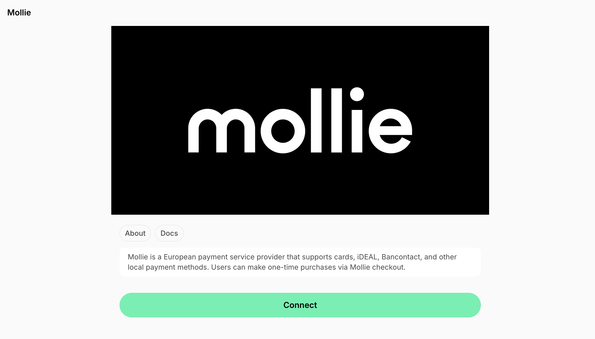 Integrations Payments Mollie Connect Mollie
